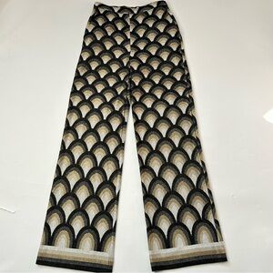 Trina Turk Asia Wide-Leg Jacquard Pants Size 2